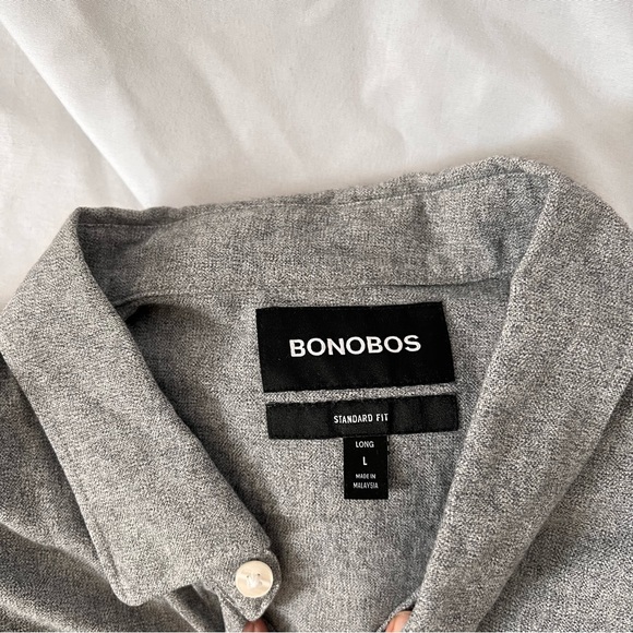 Bonobos Midweight Soft Long Sleeve Button Down Shirt - Men’s Large Long - Gray - Picture 5 of 5